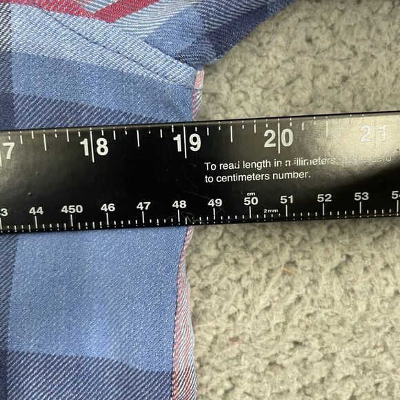 Vineyard Vines Shirt Women 4 Blue Plaid Relaxed Button Front Flannel - Picture 8 of 10